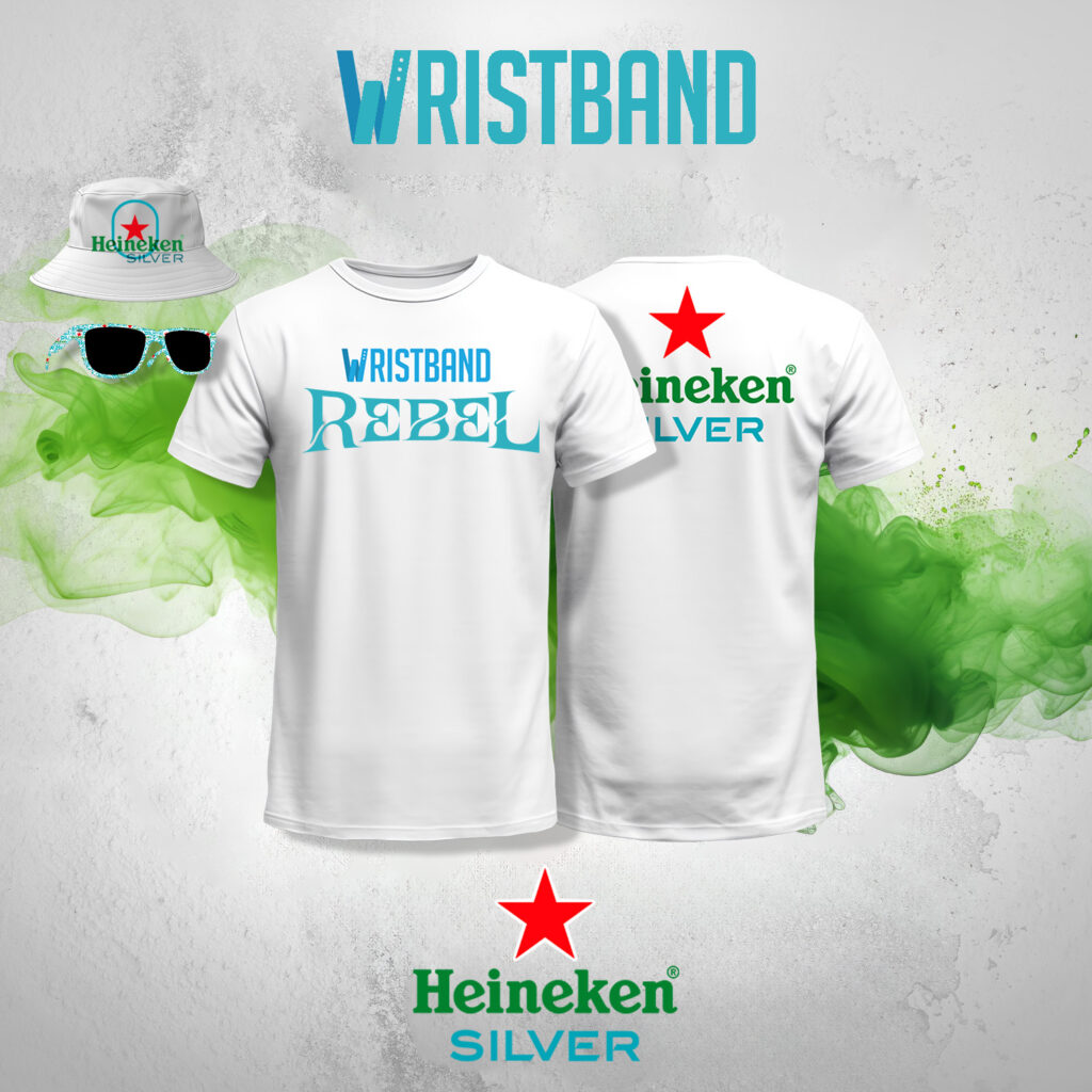 Rebel Heineken T Shirt Wristband Ltd
